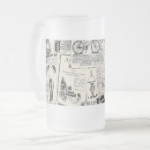 Oude krant  matglas bierpul (Voorkant links)