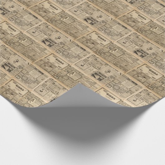 Oude krant: papieren achtergrond. cadeaupapier (Hoek)