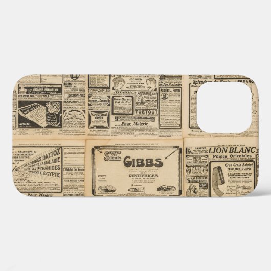 Oude krant: papieren achtergrond. Case-Mate iPhone case (Achterkant (horizontaal))