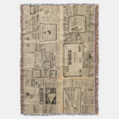 Oude krant:  papieren achtergrond. deken (Voorkant Verticaal)