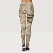 Oude krant:  papieren achtergrond. leggings (Achterkant)
