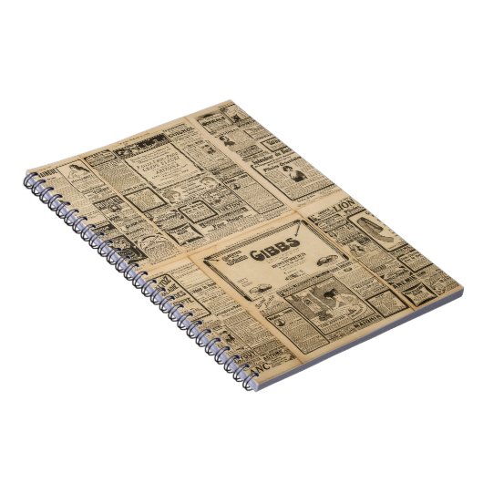 Oude krant: papieren achtergrond. notitieboek (Rechterzijde)