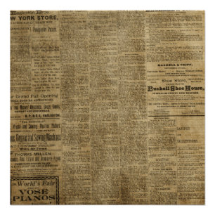Oude krant perfect poster