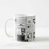 Oude krant  Retro Advert Koffiemok (Links)