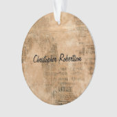 Oude krant Torn, gepersonaliseerd Ornament (voorkant)