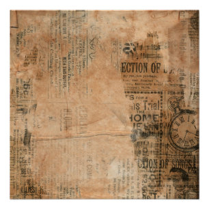 Oude  krant Torn One Perfect Poster