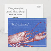 Oude Kreeftenbak Strandfeest met Zeevaartthema Uitnodiging Briefkaart (Voorkant / Achterkant)