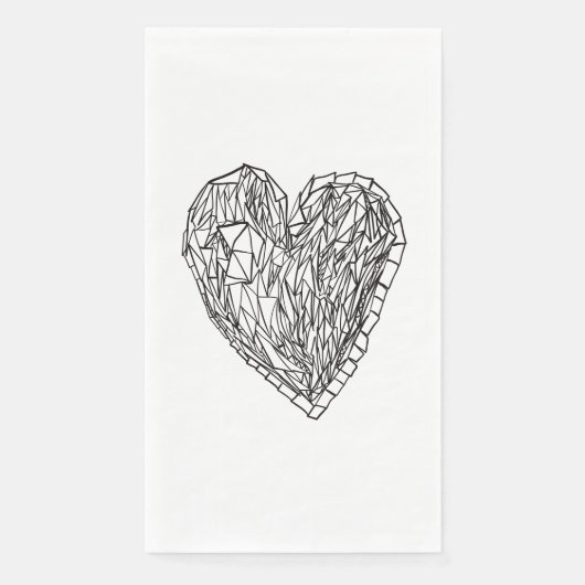 Oude kristallen hart illustratie servetten (Voorkant)