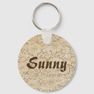 Oude kroeslantaarn Floral Pattern + jouw ideeën Sleutelhanger