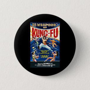 Oude Kungfu Karate Bjj Martial Arts Film Retro Ronde Button 5,7 Cm
