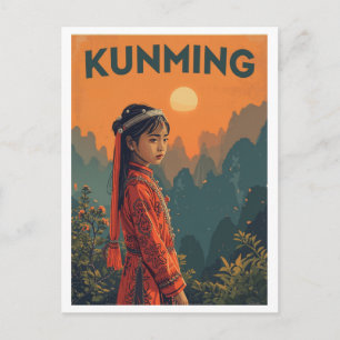 Oude Kunming, China Reizen Briefkaart