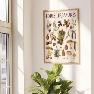 Oude Kunst aan de Wand van Dennenbos Schatten Poster