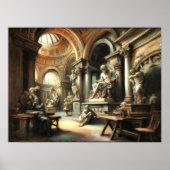 Oude Kunst Beeldhouwstudio Romeins Grieks Poster (Voorkant)