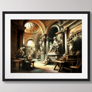 Oude Kunst Beeldhouwstudio Romeins Grieks Poster