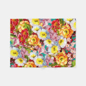 Oude Kunst Bloemmotief Lente Bloemen Sleutelbloem Fleece Deken (Voorkant (Horizontaal))