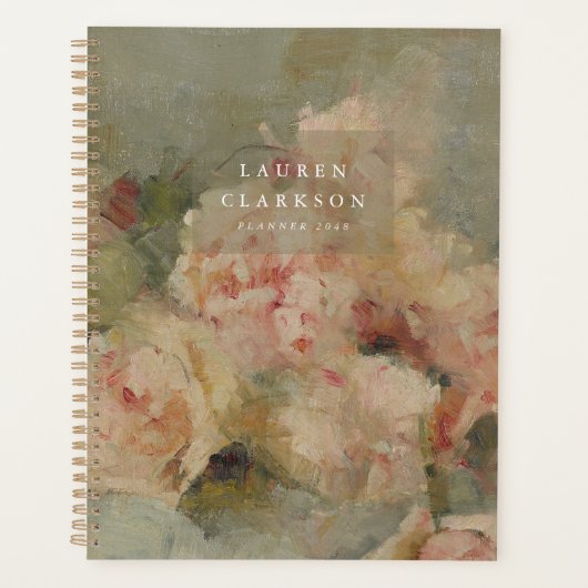 Oude Kunst Roze Rozen Planner (Voorkant)