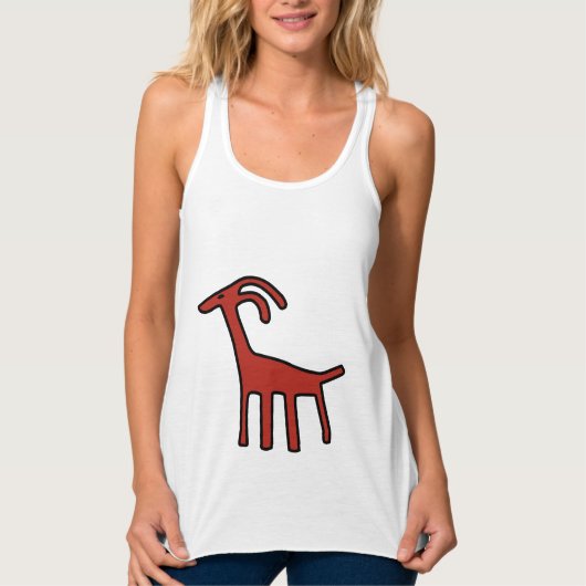 Oude kunst van de rode geit tanktop (Voorkant)
