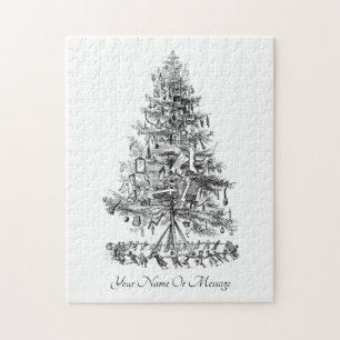 Oude Kunst van Kinderen die Rond de Kerstboom Dans Legpuzzel