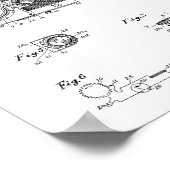 Oude kunsttekenafdrukken voor camera-patenten poster (Hoek)