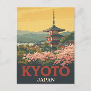 Oude Kyoto Japan Reisposter Pagode Briefkaart