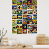 Oude Label Patchwork Print (Keuken)