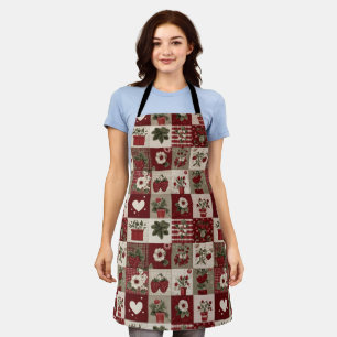 Oude-Land-Stro-patchworkpatroon Schort