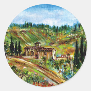 OUDE LANDBOUW IN CHIANTI-TUSCANY RONDE STICKER