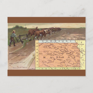 Oude landbouw in Kansas en kaart