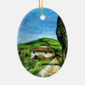 OUDE LANDBOUW IN TUSCANY KERAMISCH ORNAMENT (Achterkant)