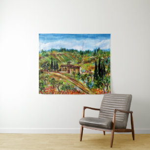 OUDE LANDBOUW IN TUSCANY LANDSCAPE WANDKLEED
