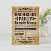 Oude Landelijke Bachelorfeest Uitnodiging (Staand voorkant)