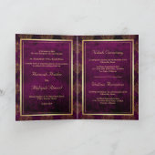 Oude landelijke gouden paarse damast Moslim bruilo (Binnen)
