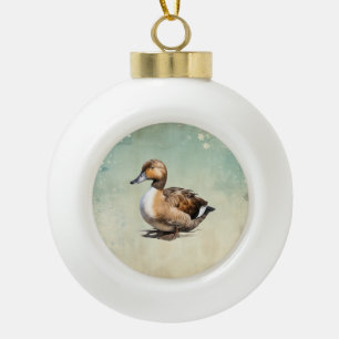 Oude landelijke Kerst van de eend Keramische Bal Ornament