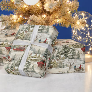 Oude Landelijke Kerstmis Cadeaupapier