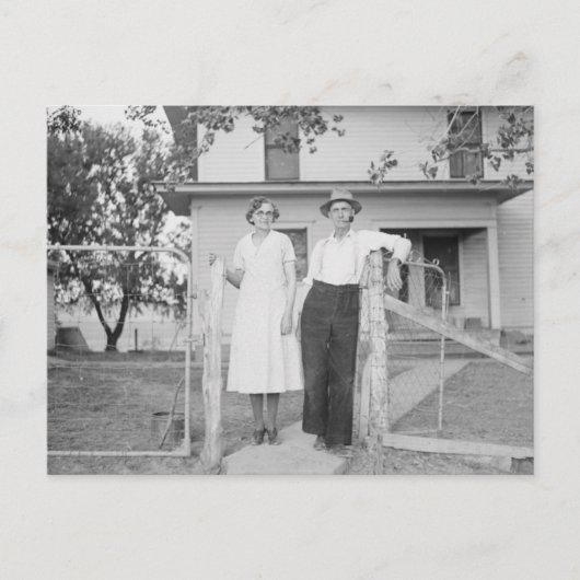 Oude landhuis en familie briefkaart (Voorkant)