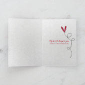 oude lap pop met Valentijn hart lolly Kaart (Binnen)