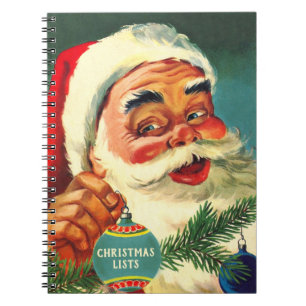Oude, Laughing Santa Kerstmannen Lists Notitieboek