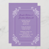 Oude lavendel witte paarse kronkels na de bruiloft kaart (Voorkant / Achterkant)