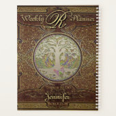 Oude  lederen boekenblik planner (Achterkant)