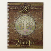 Oude  lederen boekenblik planner (Voorkant)