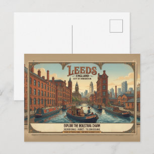 Oude Leeds Engeland Reisposter Briefkaart