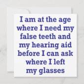 Oude leeftijd: False Teeth, Hearing Aid and Lost G Kaart (Voorkant)