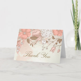 Oude lente bloemen roestige bedankkaart