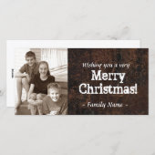 Oude Leren Foto Kerstkaart (Voorkant / Achterkant)