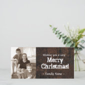 Oude Leren Foto Kerstkaart (Staand voorkant)