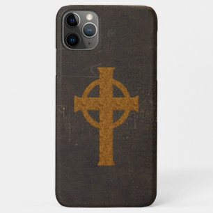 Oude leren kruisprint iPhone 11 pro max hoesje