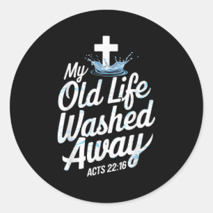 Oude Leven Gewassen Water Doop Bijbelvers Christia Ronde Sticker