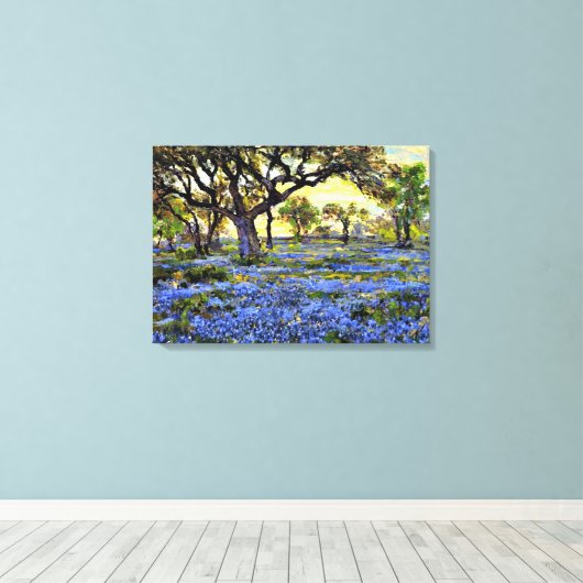 Oude levende eik- en blauwebels - Onderdonk Canvas Afdruk (Insitu (Houten vloer))