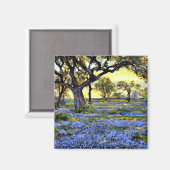 Oude levende eik- en blauwebels - Onderdonk-kunst Magneet (Voorkant / Achterkant)