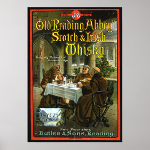 Oude lezing Abbey Whisky Poster